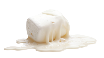 Macro Close-Up of a Single Marshmallow Melting with Creamy Gooey Drizzle - Perfect for Dessert, Food, and Culinary Concepts