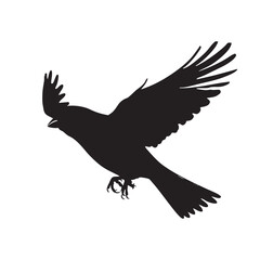 indian sparrow silhouette illustration