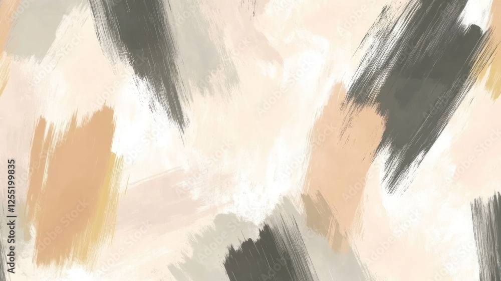 Poster abstract brush strokes in neutral tones create a modern artistic background ideal for creative proje