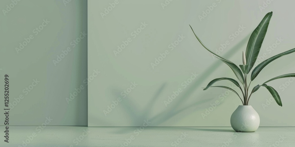 Poster a minimalist aesthetic featuring a soft sage green backdrop, minimalist design elements arranged sym