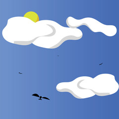 Scenic Sunrise Over Calm Sky Illustration