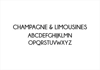 Champagne & Limousines font for logo and headline. Isolated vector typeset