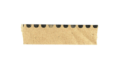 Vintage brown Torn Paper on a Transparent Background, Adhesive paper tape isolated on a white background