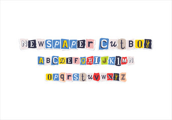 Newspapper Cutboy font for logo and headline. Isolated vector typeset