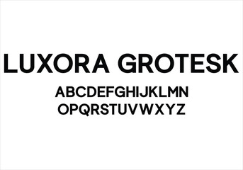 Luxora Grotesk font for logo and headline. Isolated vector typeset