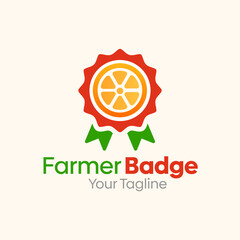Farmer Badge Logo Design Template. Good for Business, Agency, Community and Organization