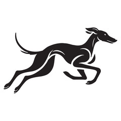 Striking Greyhound silhouette with an artistic outline - Greyhound illustration - minimal Greyhound vector - dog silhouette
