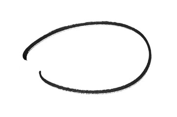 Hand-Drawn Black Ink Oval Circle Sketch on a White Background