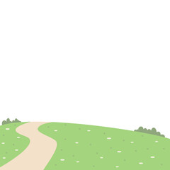 Obraz premium Green Hill landscape illustration