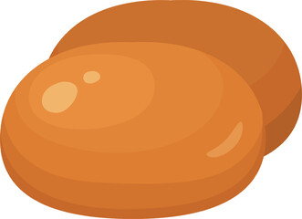 Two freshly baked round loaves of brown bread are slightly overlapping each other, showcasing their golden crusts and soft texture, perfect for a hearty meal or sandwich
