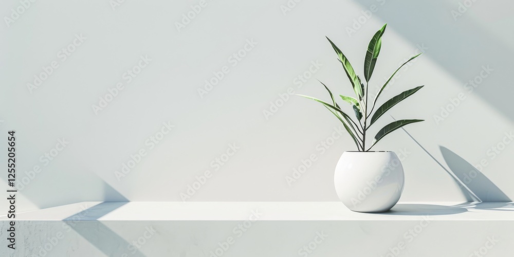 Poster a minimalist aesthetic featuring a stark white backdrop, clean lines and minimalist shapes in a bala