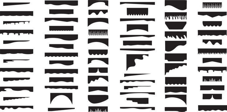Set of abstract design separator header and border for website and app
