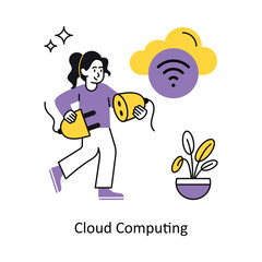 Cloud Computing Concept vector illustration.  isolated on white Background.