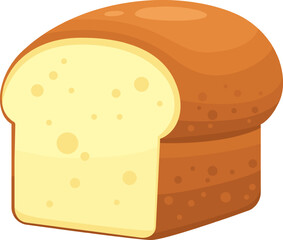 Soft and inviting half loaf of white bread, displaying its golden crust and airy crumb, perfect for breakfast, sandwiches, or a comforting snack