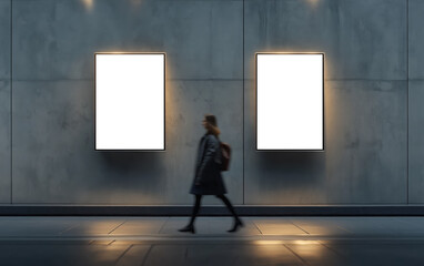 Mockup poster city box. Template poster advertising citylight. City format board, urban style, billboard in city. Mockup poster, city light box, street billboard, citylight. Realistic style photo