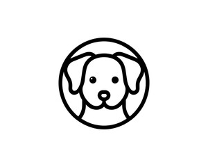 Minimal Line Art Dog Outline Logo Design Icon Symbol Vector Template