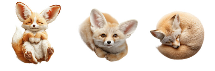 Obraz premium Close-up photography of fennec foxes in their vibrant desert habitat