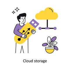Cloud Storage Concept vector illustration.  isolated on white Background.