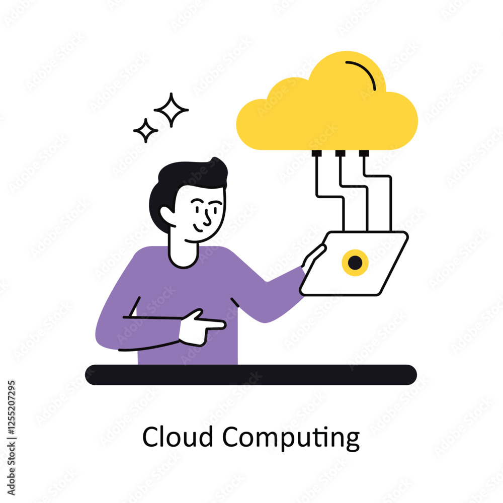 Poster cloud computing concept vector illustration. isolated on white background.