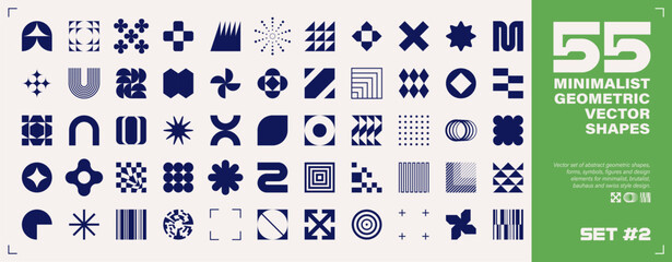 55 MINIMALIST GEOMETRIC VECTOR SHAPES Set 2