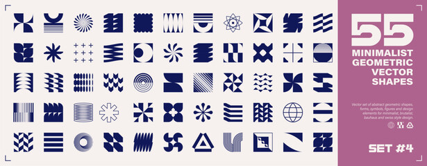 55 MINIMALIST GEOMETRIC VECTOR SHAPES Set 4