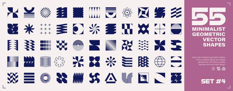 55 MINIMALIST GEOMETRIC VECTOR SHAPES Set 4