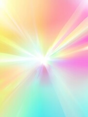 Fototapeta premium Soft pastel light beams radiate from a central point in a bright background. Generative AI
