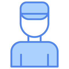 Courier Outline Blue Color Icon
