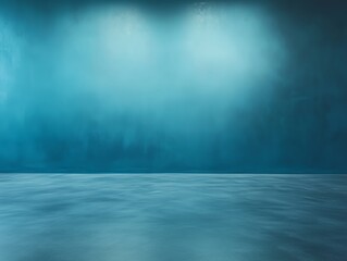 Blue abstract backdrop with smooth floor for creative presentations and displays. Generative AI