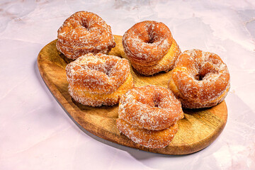 Traditional Spanish anise fritters with sugar coating