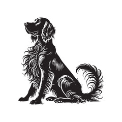 Creative Irish Setter silhouette with smooth and detailed lines - Irish Setter illustration - minimal Irish Setter vector - dog silhouette
