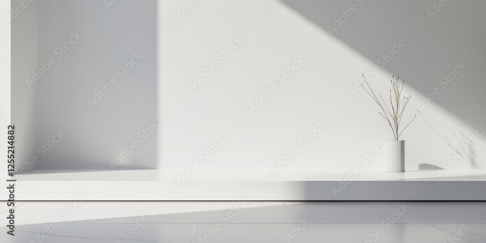 Aufkleber a minimalist composition featuring a stark white backdrop, abstract minimalistic design with geometr
