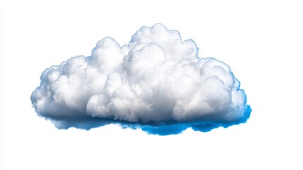 Fluffy Cumulus Cloud Isolated On White Background