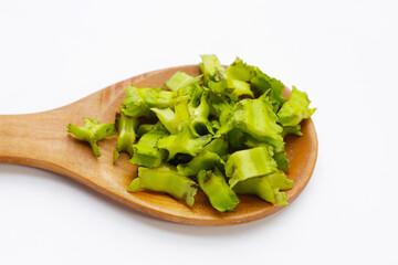 Winged beans on white background.