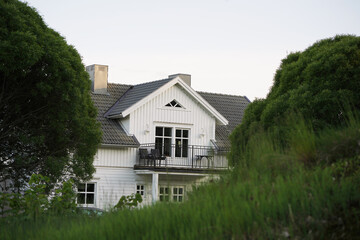 wooden cottage in village