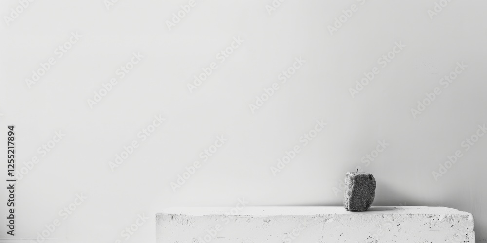 Poster a minimalist composition featuring a stark white backdrop, abstract minimalistic design with organic