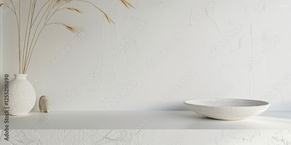 Poster a minimalist composition featuring a stark white backdrop, abstract minimalistic design with organic