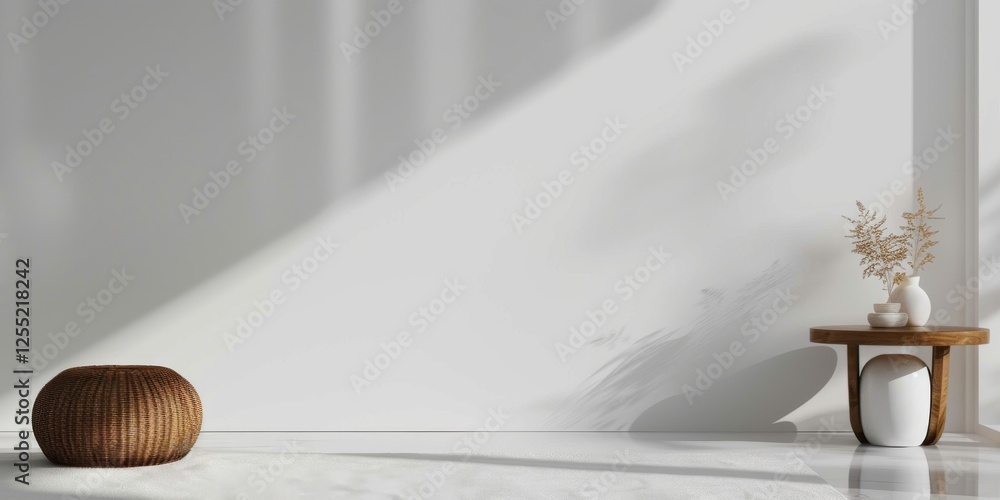 Poster a minimalist composition featuring a stark white backdrop, abstract minimalistic design with organic