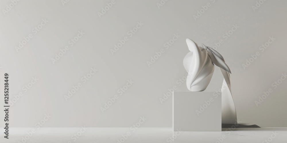 Poster a minimalist composition featuring a stark white backdrop, abstract minimalistic design with organic