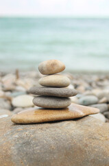Sea stones on the seashore. Relax.