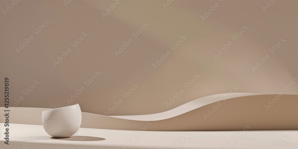 Poster a minimalist composition with a light taupe background, simple lines and abstract forms, minimalist 