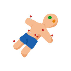Voodoo Doll, Halloween Vector Illustration, Isolated