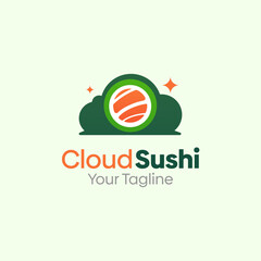 Cloud Sushi Logo Design Template. Good for Business, Agency, Community and Organization