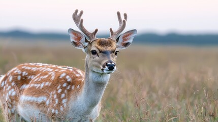 Deer in field at dawn.  Possible use Nature photography
