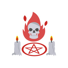 Ritual, Halloween Vector Illustration, Isolated