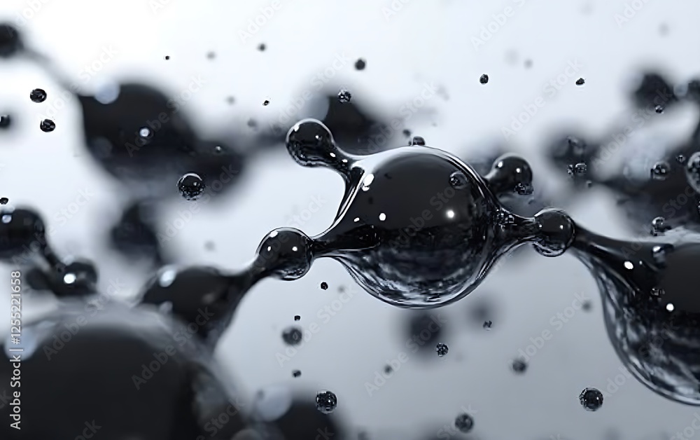 Poster abstract representation of molecules, possible scientific or educational use