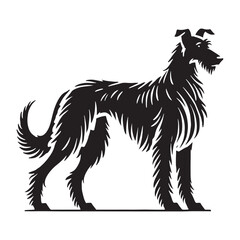Stunning Irish Wolfhound silhouette with precise artistic details - Irish Wolfhound illustration - minimal Irish Wolfhound vector - dog silhouette
