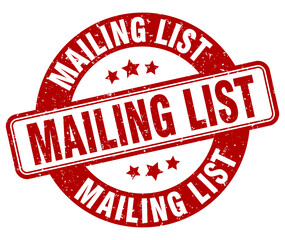 mailing list stamp. mailing list label. round grunge sign