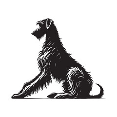 Beautiful Irish Wolfhound silhouette ideal for dog lovers and artists - Irish Wolfhound illustration - minimal Irish Wolfhound vector - dog silhouette
