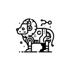 Futuristic animal robot vector illustration with a sleek and modern design. Perfect for sci-fi projects, branding, merchandise, and digital art.